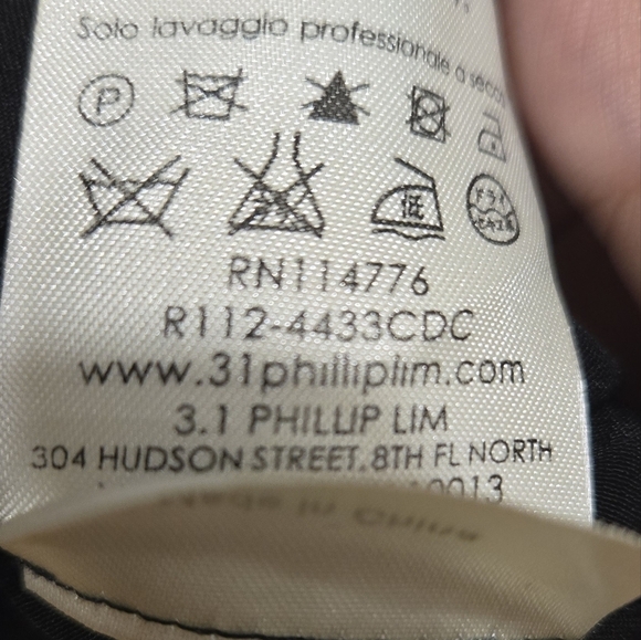 3.1 Phillip Lim Black 100% Silk Short Sleeve Dress Sz 0 - Picture 6 of 12